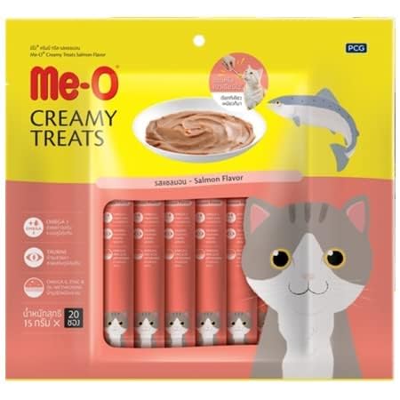 MeO Creamy Treats Salmon, Cat Treats Stick for Cat and Kitten 20 sticks